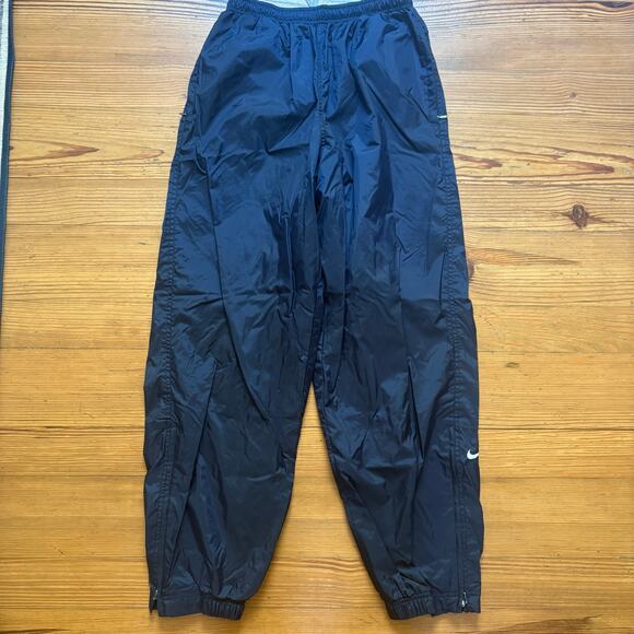 Nike y2k navy elastic waistband parachute windbreaker pants SIZE M - Picture 1 of 8